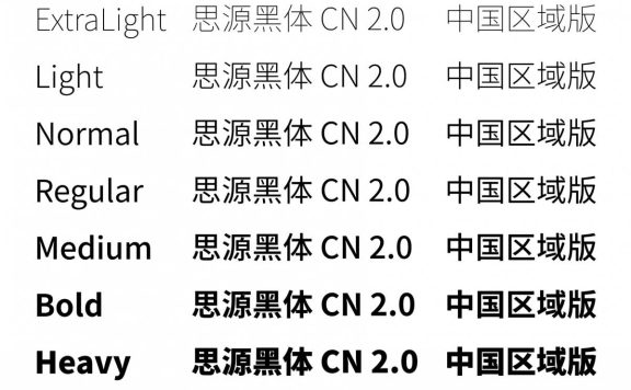 思源黑体（全套）字体.rar 免费下载